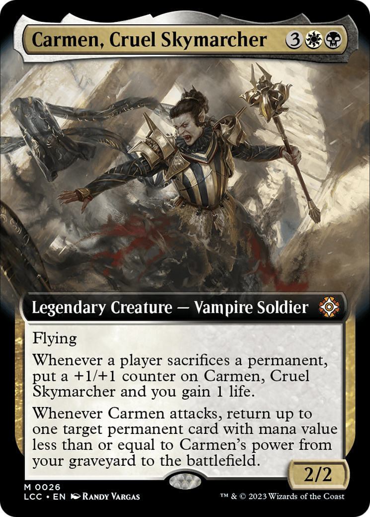{R} Carmen, Cruel Skymarcher (Extended Art) [The Lost Caverns of Ixalan Commander][LCC 026]