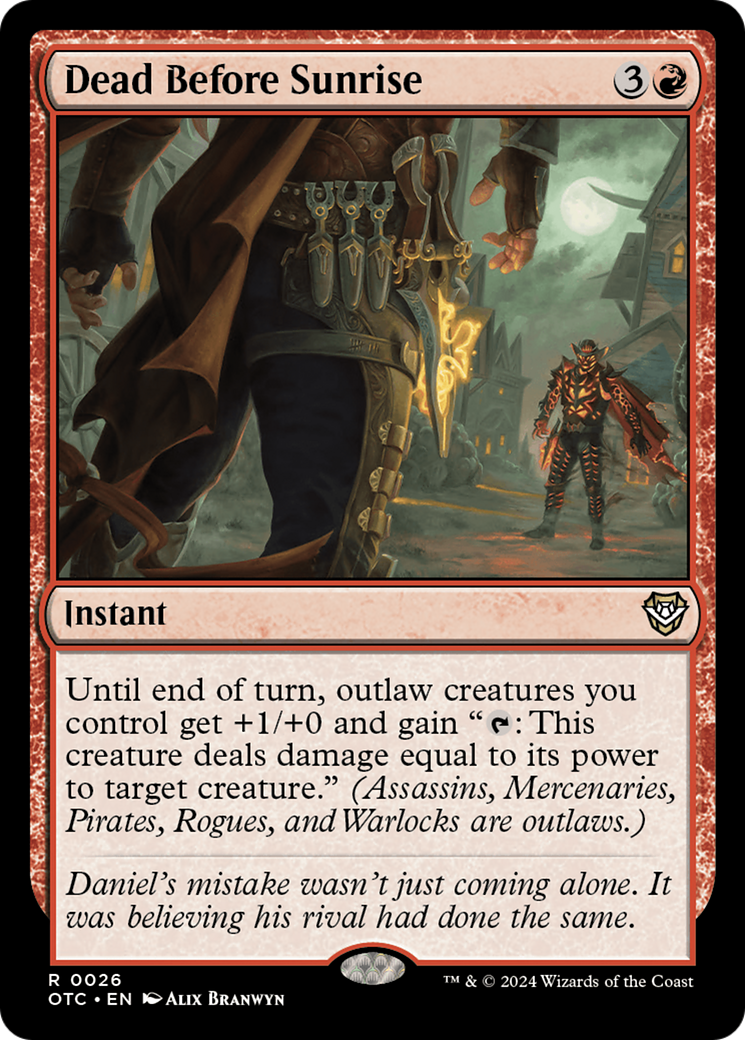 {R} Dead Before Sunrise [Outlaws of Thunder Junction Commander][OTC 026]