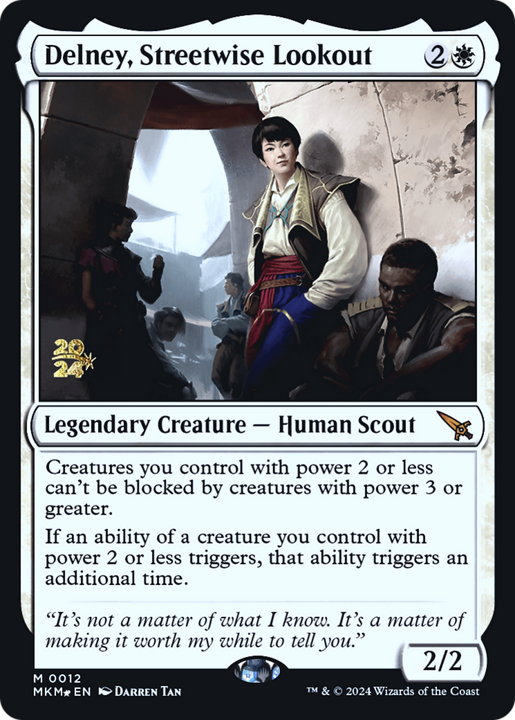 {R} Delney, Streetwise Lookout [Murders at Karlov Manor Prerelease Promos][PR MKM 012] - Misty Mountain Games