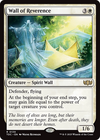 {R} Wall of Reverence [Tarkir: Dragonstorm Commander][TDC 139]