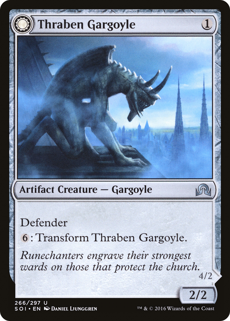 {C} Thraben Gargoyle // Stonewing Antagonizer [Shadows over Innistrad][SOI 266]