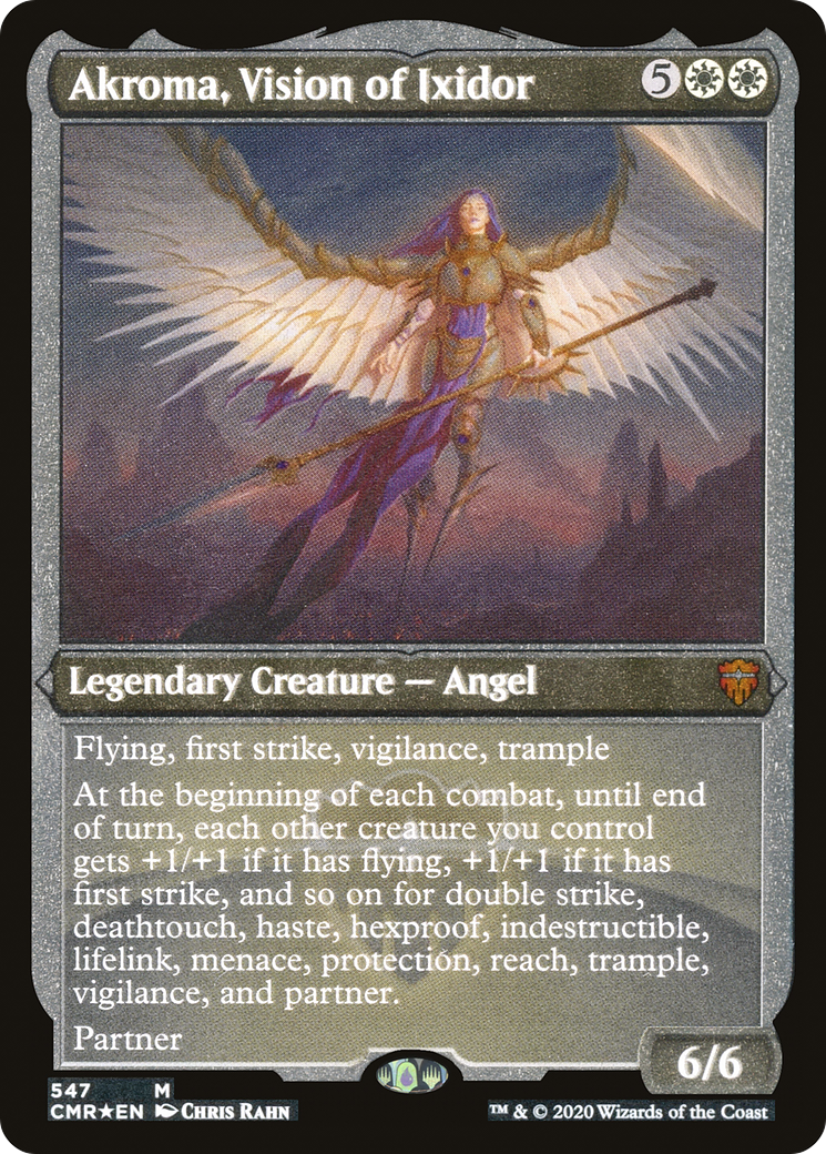 {R} Akroma, Vision of Ixidor (Etched) [Commander Legends][CMR 547]