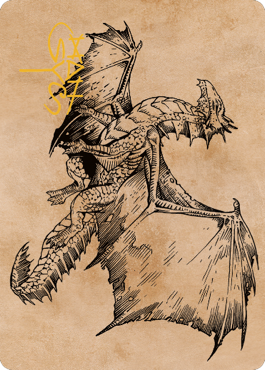 {A} Ancient Bronze Dragon Art Card (58) (Gold-Stamped Signature) [Commander Legends: Battle for Baldur's Gate Art Series][GS ACLB 058]
