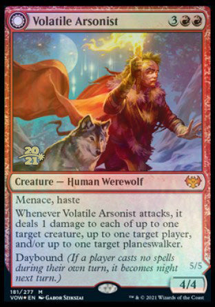 {R} Volatile Arsonist // Dire-Strain Anarchist [Innistrad: Crimson Vow Prerelease Promos][PR VOW 181]