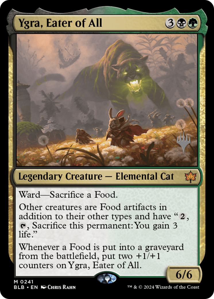 {@R} Ygra, Eater of All (Promo Pack) [Bloomburrow Promos][PP BLB 241]