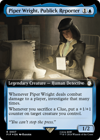 {R} Piper Wright, Publick Reporter (Extended Art) (Surge Foil) [Fallout][PIP 907]