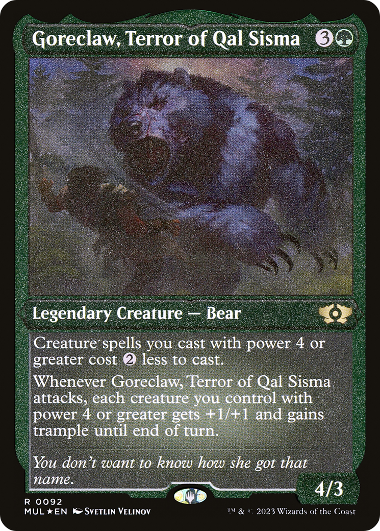 {R} Goreclaw, Terror of Qal Sisma (Foil Etched) [Multiverse Legends][MUL 092]