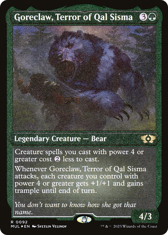 {R} Goreclaw, Terror of Qal Sisma (Foil Etched) [Multiverse Legends][MUL 092]