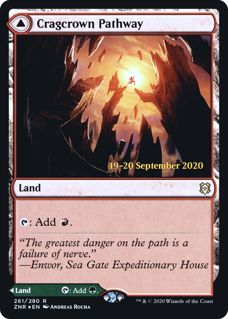{R} Cragcrown Pathway // Timbercrown Pathway [Zendikar Rising Prerelease Promos][PR ZNR 261]