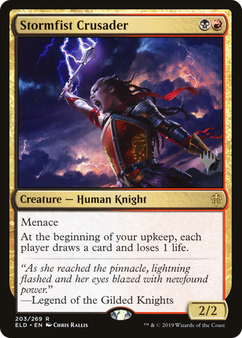 {R} Stormfist Crusader (Promo Pack) [Throne of Eldraine Promos][PP ELD 203]