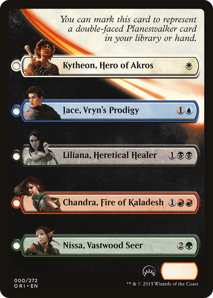 {T} Magic Origins Checklist [Magic Origins Tokens][TORI 000]