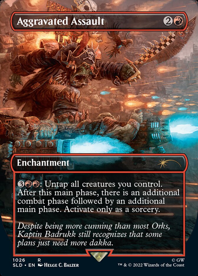 {R} Aggravated Assault (Borderless) [Secret Lair Drop Series][SLD 1026] - Misty Mountain Games