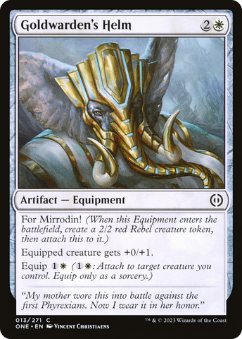 {C} Goldwarden's Helm [Phyrexia: All Will Be One][ONE 013]