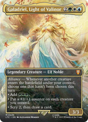 {R} Galadriel, Light of Valinor (Borderless) [The Lord of the Rings: Tales of Middle-Earth Commander][LTC 498]