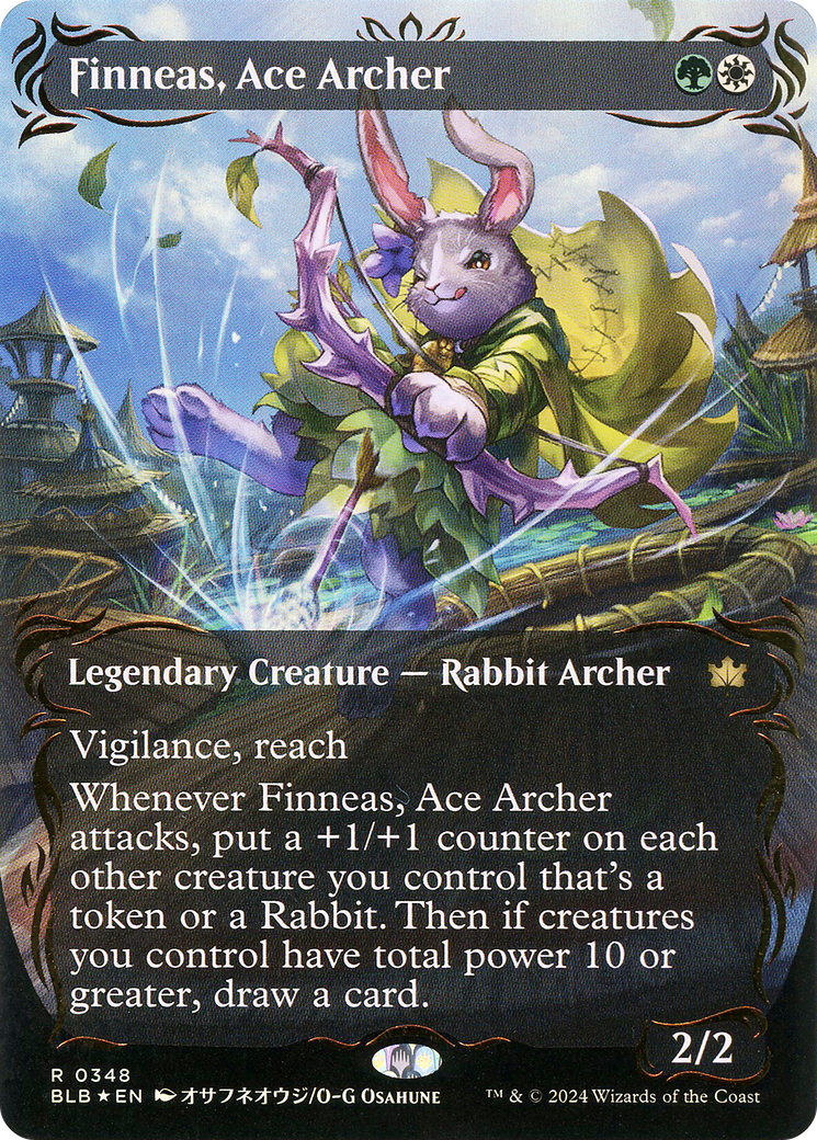 {@R} Finneas, Ace Archer (Borderless) (Raised Foil) [Bloomburrow][BLB 348]