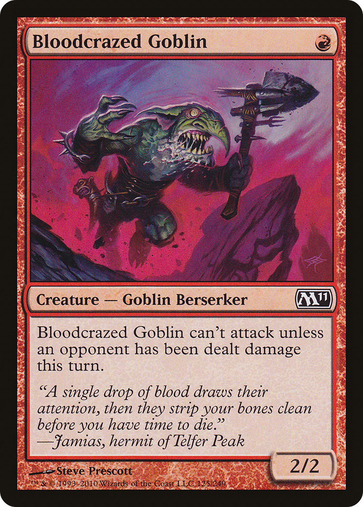 {C} Bloodcrazed Goblin [Magic 2011][M11 125]