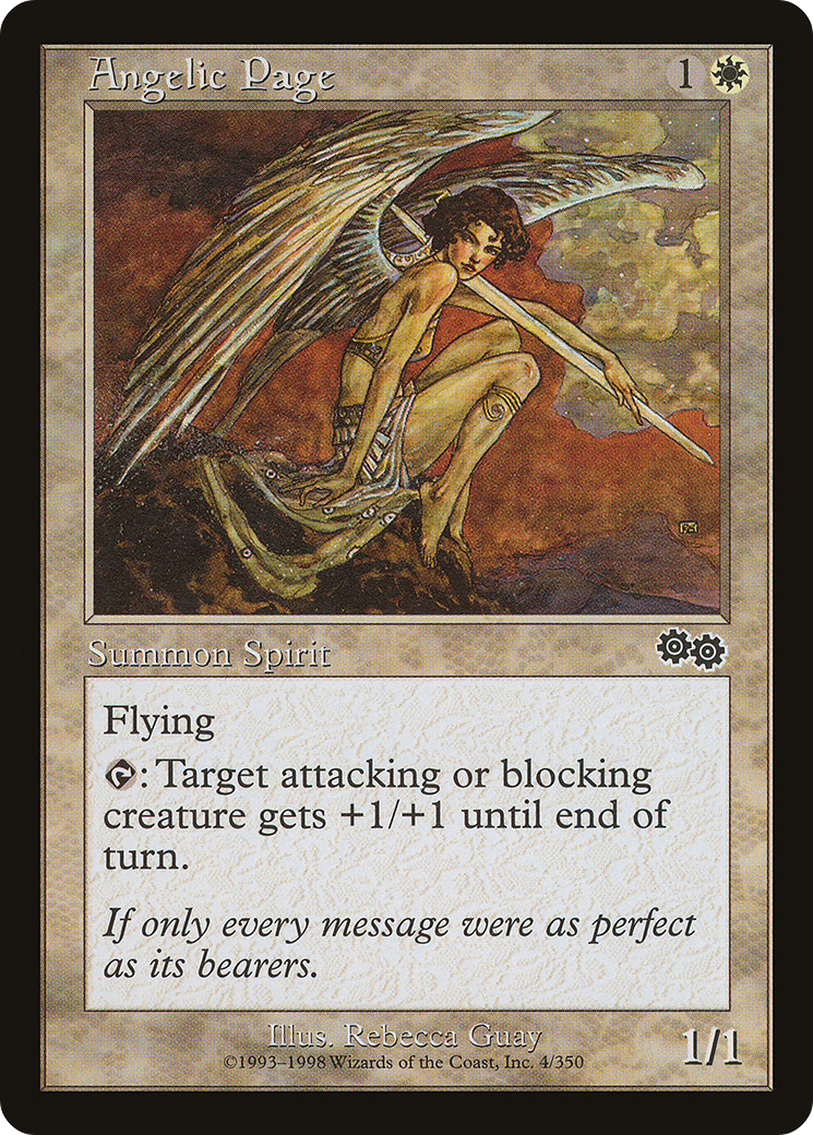 {C} Angelic Page [Urza's Saga][USG 004]