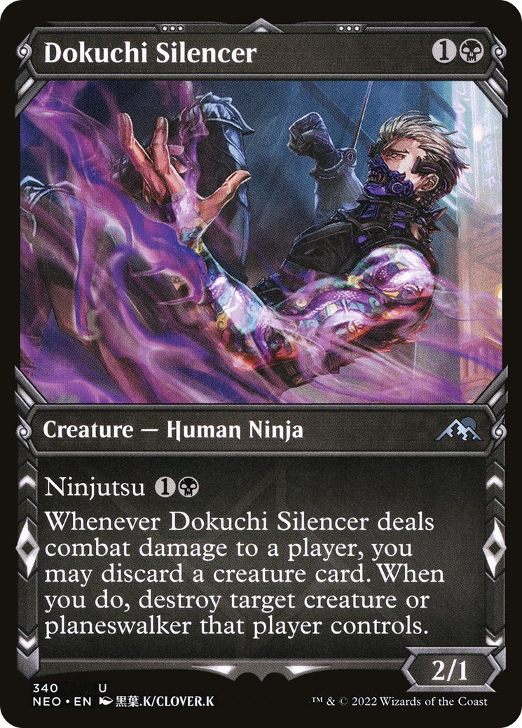 {C} Dokuchi Silencer (Showcase Ninja) [Kamigawa: Neon Dynasty][NEO 340]