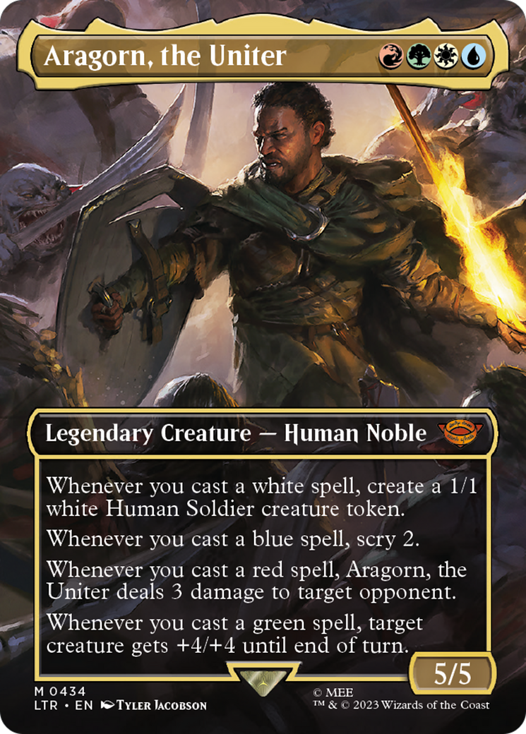 {R} Aragorn, the Uniter (Borderless Alternate Art) [The Lord of the Rings: Tales of Middle-Earth][LTR 434]