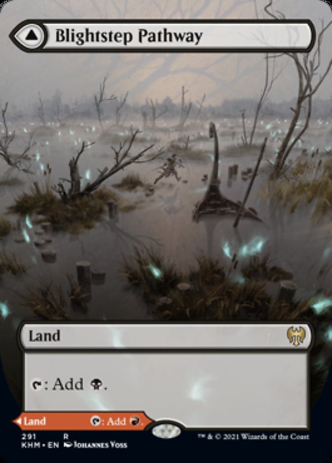 {R} Blightstep Pathway // Searstep Pathway (Borderless Alternate Art) [Kaldheim][KHM 291]