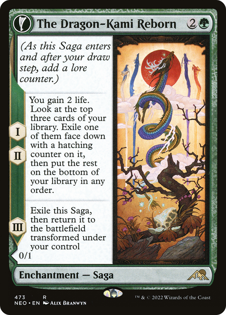 {R} The Dragon-Kami Reborn // Dragon-Kami's Egg (Extended Art) [Kamigawa: Neon Dynasty][NEO 473]