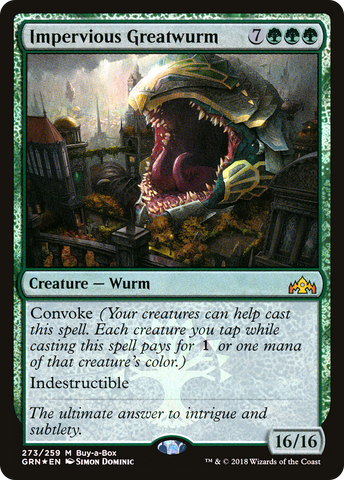 {R} Impervious Greatwurm (Buy-A-Box) [Guilds of Ravnica][GRN 273]