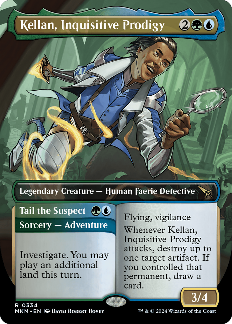 {@R} Kellan, Inquisitive Prodigy // Tail the Suspect (Borderless) [Murders at Karlov Manor][MKM 334]