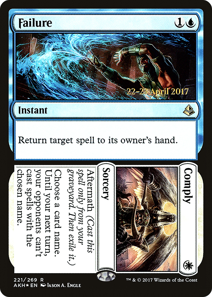 {R} Failure // Comply [Amonkhet Prerelease Promos][PR AKH 221]