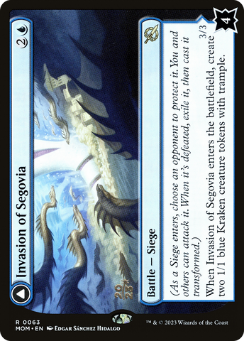 {R} Invasion of Segovia // Caetus, Sea Tyrant of Segovia [March of the Machine Prerelease Promos][PR MOM 063]