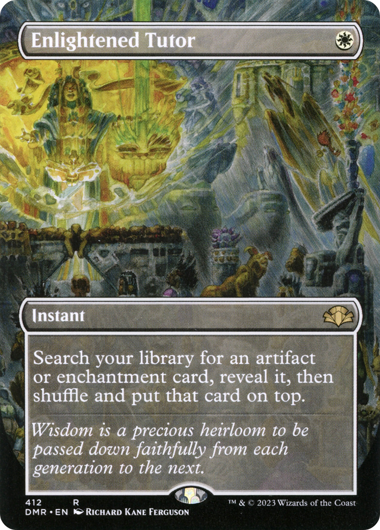 {R} Enlightened Tutor (Borderless Alternate Art) [Dominaria Remastered][DMR 412]