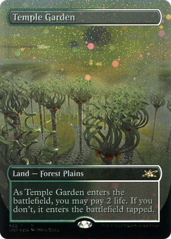 {R} Temple Garden (Borderless) (Galaxy Foil) [Unfinity][UNF 281]