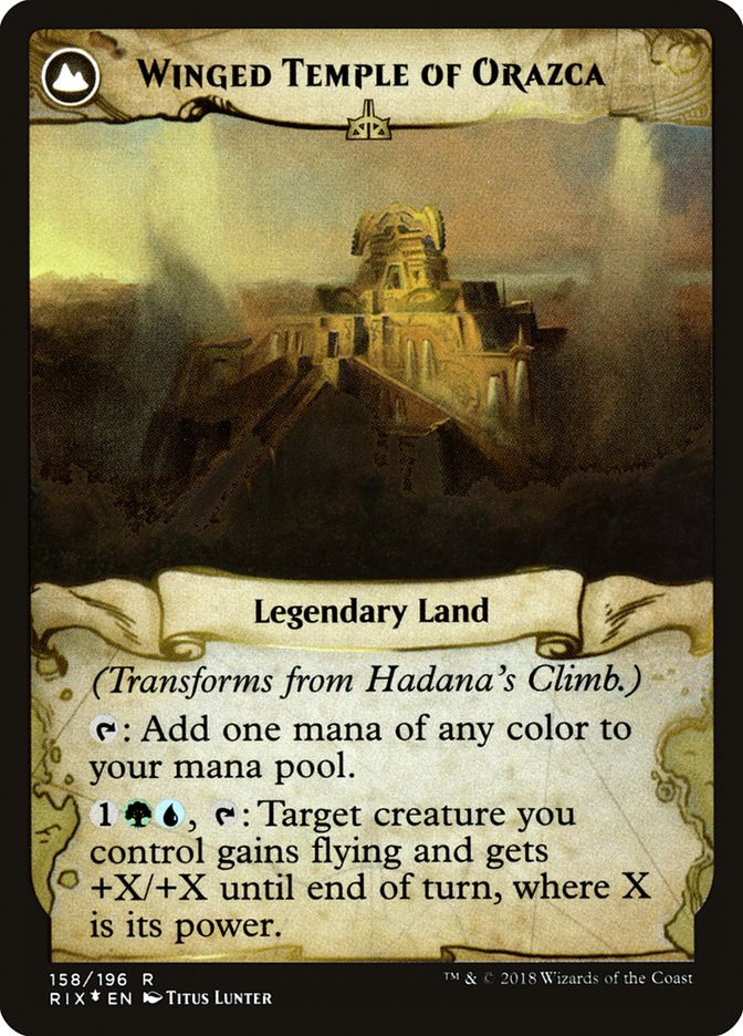 {R} Hadana's Climb // Winged Temple of Orazca [Rivals of Ixalan Prerelease Promos][PR RIX 158]
