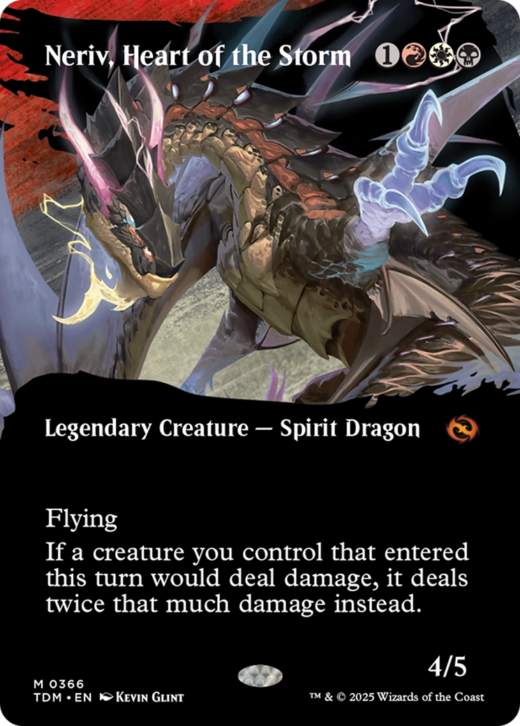 {@R} Neriv, Heart of the Storm (Borderless) [Tarkir: Dragonstorm][TDM 366]