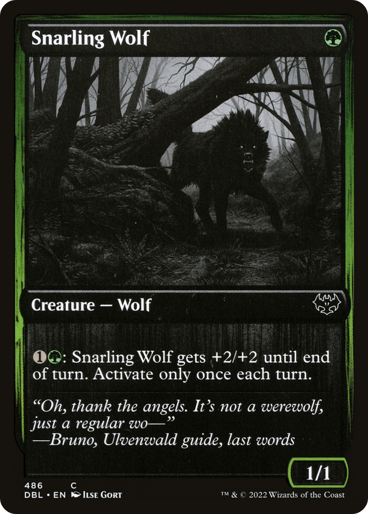 {C} Snarling Wolf (486) [Innistrad: Double Feature][DBL 486]
