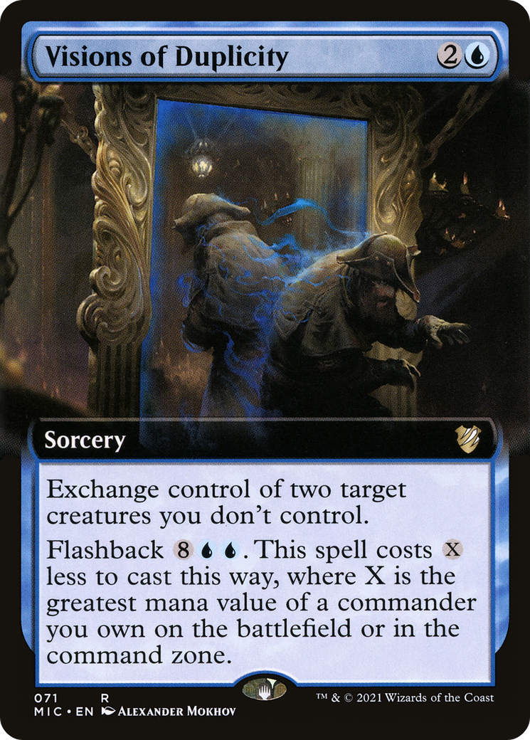 {R} Visions of Duplicity (Extended Art) [Innistrad: Midnight Hunt Commander][MIC 071]