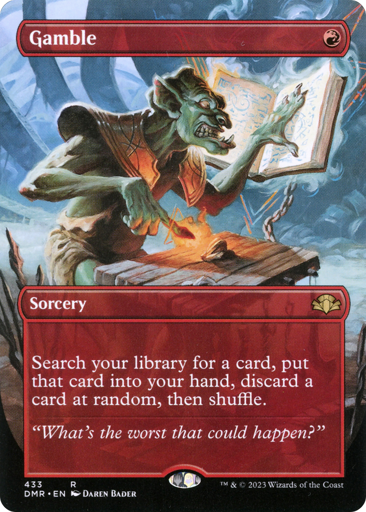 {R} Gamble (Borderless Alternate Art) [Dominaria Remastered][DMR 433] - Misty Mountain Games
