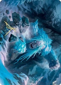 {A} Icehide Troll Art Card (Gold-Stamped Signature) [Kaldheim Art Series][GS AKHM 046]