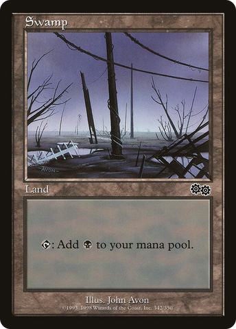 {B}[USG 342] Swamp (342) [Urza's Saga]