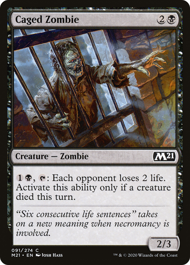 {C} Caged Zombie [Core Set 2021][M21 091]
