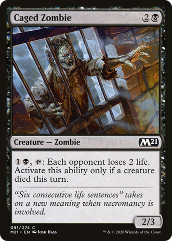 {C} Caged Zombie [Core Set 2021][M21 091]