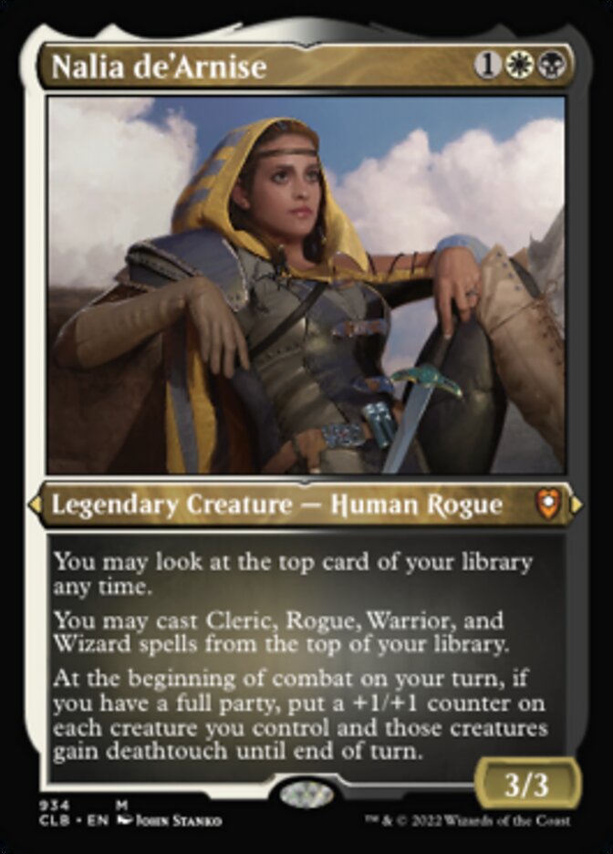 {R} Nalia de'Arnise (Display Commander) (Foil Etched) [Commander Legends: Battle for Baldur's Gate][CLB 934]