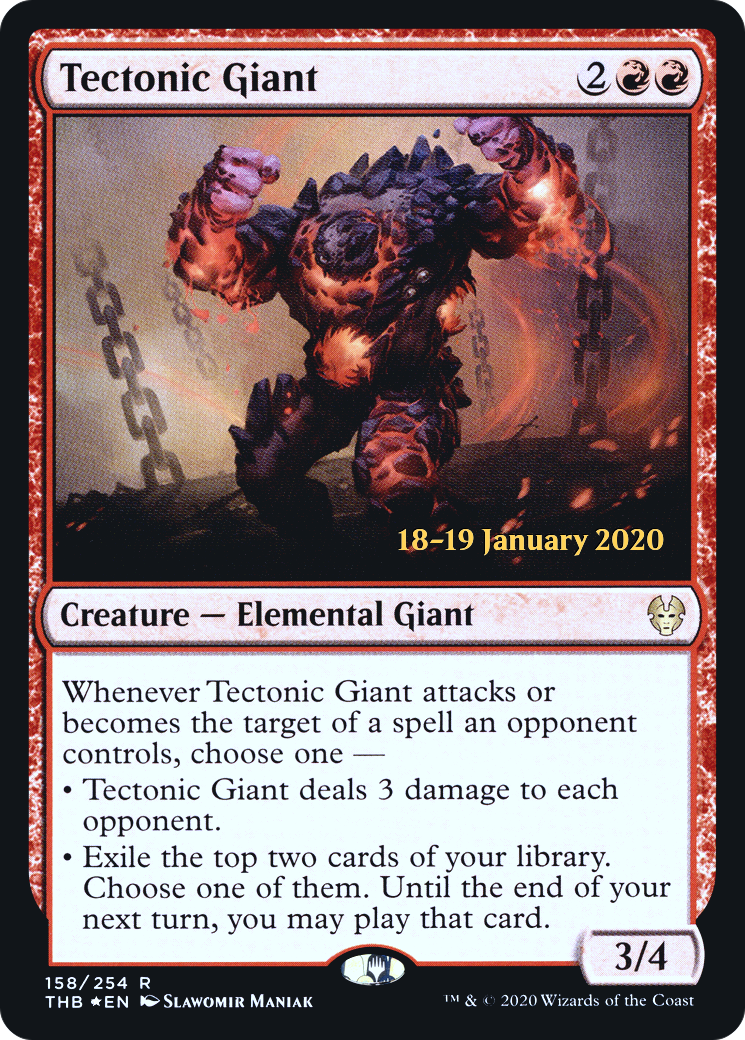 {R} Tectonic Giant [Theros Beyond Death Prerelease Promos][PR THB 158]