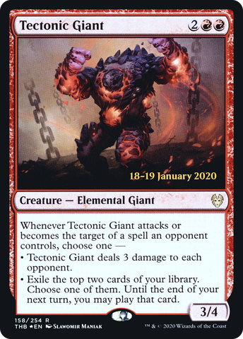 {R} Tectonic Giant [Theros Beyond Death Prerelease Promos][PR THB 158]