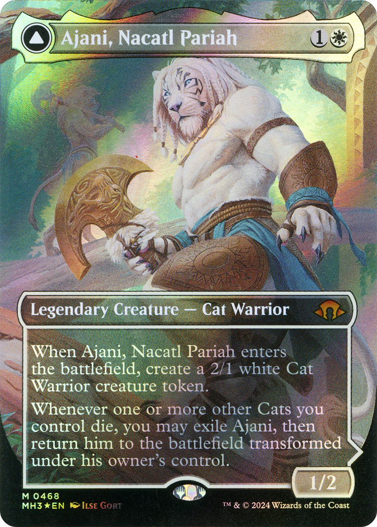 {R} Ajani, Nacatl Pariah // Ajani, Nacatl Avenger (Borderless) (Textured Foil) [Modern Horizons 3][MH3 468]