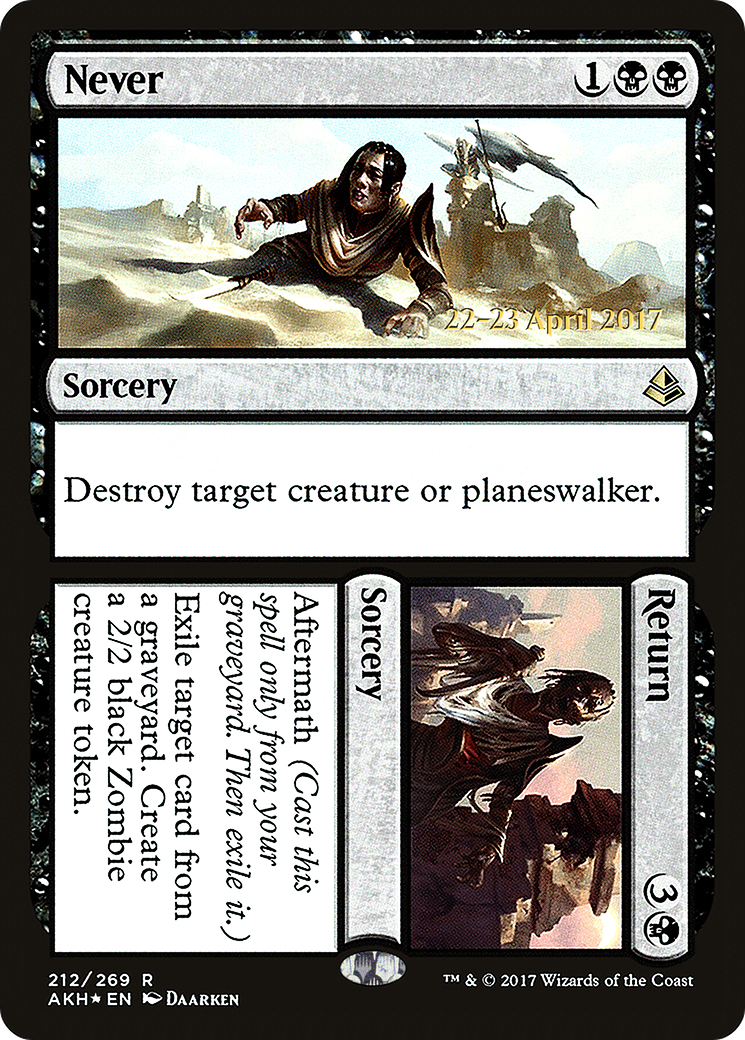 {R} Never // Return [Amonkhet Prerelease Promos][PR AKH 212]