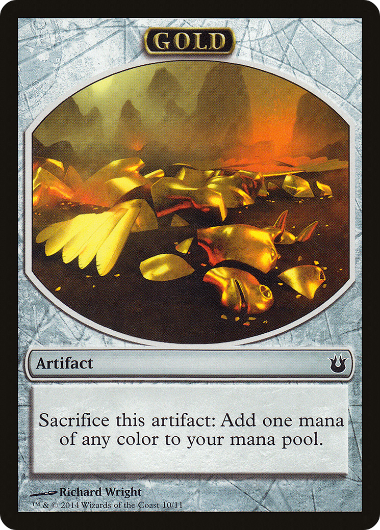 {T} Gold Token [Born of the Gods Tokens][TBNG 010]