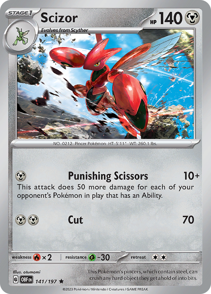 Scizor 141 - SV03 Obsidian Flames Holofoil