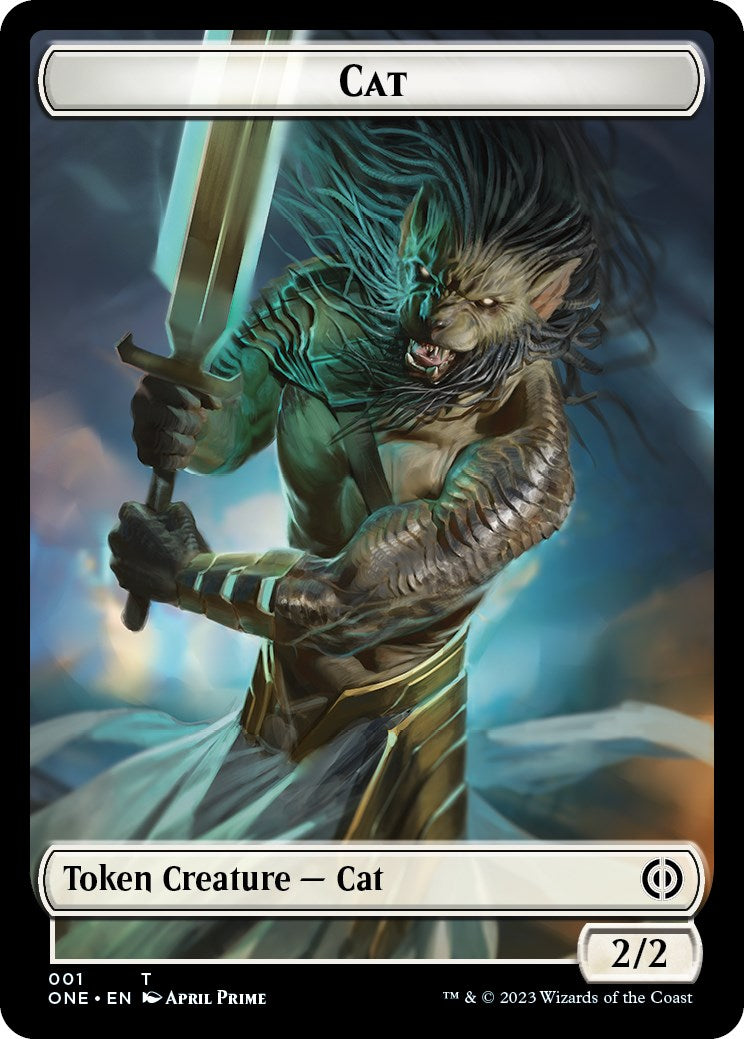 {T} Bird // Cat Double-Sided Token [Phyrexia: All Will Be One Commander][TONC 004]