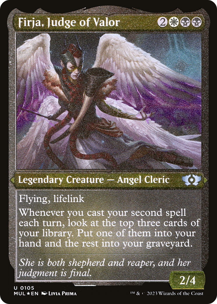 {C} Firja, Judge of Valor (Foil Etched) [Multiverse Legends][MUL 105]