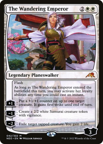 {R} The Wandering Emperor (Promo Pack) [Kamigawa: Neon Dynasty Promos][PP NEO 042]